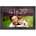 41X27 Frame Black Real Wood Picture Frame Width 1.5 Inches | Interior Frame Depth 0.5 Inches | Barn Black Distressed Photo Frame Complete With UV Acrylic Foam Board Backing & Hanging Hardware