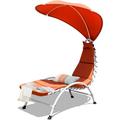 Chaise Lounger Chair Arc Stand Porch Swing Hammock Chair W/Canopy Removable Headrest Patio Chaise With Cushion Recliner Chair For Garden Backyard Poolside (Orange)