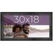 30X18 Frame Black Real Wood Picture Frame Width 1.5 Inches | Interior Frame Depth 0.5 Inches | Barn Black Distressed Photo Frame Complete With UV Acrylic Foam Board Backing & Hanging Hardware