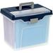 Large Mobile File Box Letter Size 11 5/8In.H X 13 3/6In.W X 10In.D Clear/Blue 110988