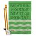 Breeze Decor BD-SH-HS-100058-IP-BO-D-US14-BD 28 x 40 in. Welcome Breathe in Inspirational Sweet Home Impressions Decorative Vertical Double Sided House Flag Set with Pole Bracket Hardware