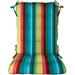 Indoor Outdoor Tufted Rocker Rocking Chair Pad Cushions Choose Size Color (Stard Braymont Multi Color Stripe)