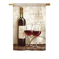 Breeze Decor BD-WI-H-117051-IP-BO-DS02-US 28 x 40 in. Wine in Paris Happy Hour & Drinks - Everyday Wine Impressions Decorative Vertical House Flag