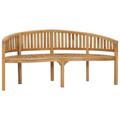 Banana Bench 70.9 Solid Teak Wood Outdoor Benches