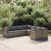 vidaXL 8 Piece Patio Lounge Set with Cushions Gray Poly Rattan