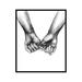 Poster Master Vintage Minimalist Poster - Romantic Print - Hands Holding Pinky Fingers Sweet Black & White Couple - 16x20 UNFRAMED Wall Art - Gift for Artist Friend - Wall Decor for Home Office