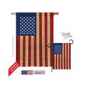 Breeze Decor 11050 Patriotic Star Spangled 2-Sided Vertical Impression House Flag - 28 x 40 in.