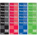 Small Notebook Memo Size Pad 3 x5 Spiral Top Bound 50 Wirebound Pocket Personal Notebooks Assorted Color Total 16 Count