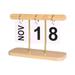 Desk Calendar Reusable Page Turning Perpetual Calendar for Home Office Decoration Desktop Ornament Wood
