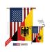Breeze Decor 08381 US German Friendship 2-Sided Vertical Impression House Flag - 28 x 40 in.