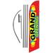 Grand Opening Advertising Feather Banner Swooper Flag Sign with Flag Pole Kit and Ground Stake Red