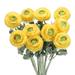 Uxcell Artificial Ranunculus Flowers 10 Stems Faux Permanent Flower Floral Arrangements Bouquet Yellow