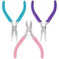 3Pcs Three-color Handmade Pliers Diy Jewelry Making Repair Tool Blue Needle Nose Pliers Purple Round Nose Pliers Jewelry wire cutter pliers crafting for jewelry making