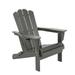 Outdoor Adirondack Chair Plastic Fire Pit Chair Weather Resistant Folding Patio Lawn Chair for Outside Deck Garden Backyard Balcony Gray