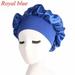Hair Accessories Stretch Bonnet Elastic Head Wraps Wide Band Satin Cap Night Sleep Hat Hair Loss Chemo ROYAL BLUE