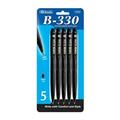 Bazic BAZIC B-330 Black Color Retractable Pen (5/Pack) Pack of 24 - Black Color