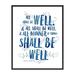 Poster Master Motivational Poster - Inspirational Print - 16x20 UNFRAMED Wall Art - Gift for Christian Friend - All Shall be Well Watercolor Typography Quote - Wall Decor for Home Office