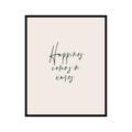 Poster Master Typography Poster - Quote Print - Happiness Comes in Waves Beautiful Inspiring Motivational - 11x14 UNFRAMED Wall Art - Gift for Family Friend - Wall Decor for Home Bedroom Office