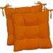 Indoor Outdoor Set of 2 Tufted Dining Chair Seat Cushions 19 x 19 x 3 Choose Color (Orange)