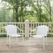 HomeStock Rustic Retreat 3Pc Outdoor Wicker Chair Set White - Round Side Table & 2 Stackable Chairs