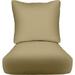 DÃ©cor Indoor Outdoor Deep Seating Cushion Set 24â€�X 27â€� X 5â€� Seat 25â€� X 21â€� Back Choose Color (Tan)