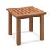 Vicamelia Outdoor Side Table Patio Square End Table with Slatted Tabletop All-Weather for Porch Balcony Garden Natural