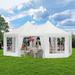 Erommy 20x15ft Party Tent White Wedding Tent Octagonal Heavy Duty Canopy with 6 Removable Sidewalls 6 Church Windows and 2 Pull-Back Doors