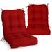 EAGLE PEAK Tufted Outdoor/Indoor Seat/Back Chair Cushion Set of 2 42 x 21 in Red