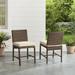 HomeStock Contemporary Cool 2Pc Outdoor Wicker Dining Chair Set Sand/Weathered Brown - 2 Dining Chairs