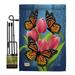 Breeze Decor BD-BG-GS-104078-IP-BO-D-US12-BD 13 x 18.5 in. Monarch Butterflies Garden Friends Bugs & Frogs Impressions Decorative Vertical Double Sided Flag Set with Banner Pole