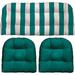 DÃ©cor Indoor Outdoor 3 Piece Tufted Wicker Cushion Set Loveseat 41 X 19 U-Shapes 19 X 19 (Stard Peacock Blue White Stripe Peacock Blue)