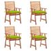 Suzicca Patio Dining Chairs 4 pcs with Cushions Solid Acacia Wood