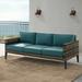 HomeStock Handmade Home Outdoor Wicker Sofa Mineral Blue/Brown