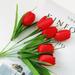 Eguiwyn Artificial Flower Artificial Flowers 1pc 6 Fork 6 Heads Tulips Artificial Silk Flowers Artificial flowers Red