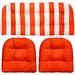 DÃ©cor Indoor Outdoor 3 Piece Tufted Wicker Cushion Set (Standard Coral White Stripe Coral)