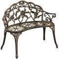 Outdoor Garden Bench Iron Patio Benches For Outdoors Porch Bench Chair With Curved Legs Cast Aluminum Rose Antique Style (Antique Rose)