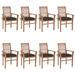 OWSOO Dining Chairs 8 pcs with Taupe Cushions Solid Teak Wood