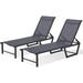 EFURDEN Patio Lounge Chairs Set of 2 Aluminum Pool Furniture Outdoor Chaise Lounge 5 Position Adjustable Lounge Chair for Patio Beach Poolside