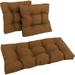 Indoor/Outdoor Tufted Settee Cushion Set Mocha 3 Count