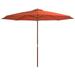 moobody Outdoor Parasol with Wooden Pole Folding Beach Umbrella for Garden Patio Backyard Terrace Poolside Supermarket 137.8 x 100.8 Inches (Diameter x H)