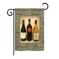 Breeze Decor BD-WI-G-117043-IP-BO-DS02-US 3 Wine Bottles Happy Hour & Drinks - Everyday Wine Impressions Decorative Vertical Garden Flag - 13 x 18.5 in.