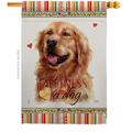 Breeze Decor Dark Golden Retriever Happiness Animals Dog 28 x 40 in. Double-Sided Decorative Vertical House Flags for Decoration Banner Garden Yard Gift