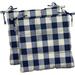 RSH DÃ©cor Indoor Outdoor Set Of 2 Tufted Dining Chair Seat Cushions 19 X 19 X 3 Choose Color (Blue Buffalo Plaid)