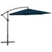 moobody Cantilever Umbrella with Steel Pole Folding Beach Parasol Blue for Backyard Terrace Poolside Supermarket Outdoor Furniture 118.1 x 97.6 Inches (Diameter x H)