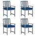 Suzicca Patio Chairs with Cushions 4 pcs Gray Solid Acacia Wood