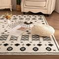 SHMAMT 5Ã—8 Ft Area Rugs Non-Shedding Washable Rug Bedroom Living Room Dining Room Office Soft Nonslip Modern Rugs Faux Wool Collection Carpet Indoor/Outdoor Rugs-Black and White Rug