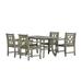 5-Pc Outdoor Patio Dining Set with Curved Leg Table - Gray Wash