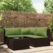 moobody 4 Piece Patio Set with Cushions Brown Poly Rattan