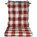 Indoor Outdoor Tufted Rocker Rocking Chair Pad Cushions Choose Size Color (Stard Red Buffalo Plaid)