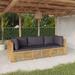 OWSOO 3 Piece Patio Set with Cushions Solid Wood Teak